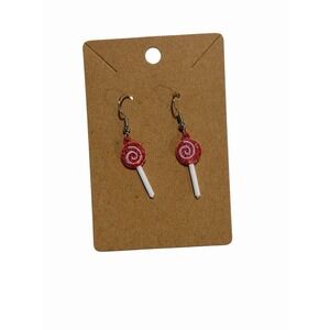 New Novelty Fashion Earrings small sucker candy red